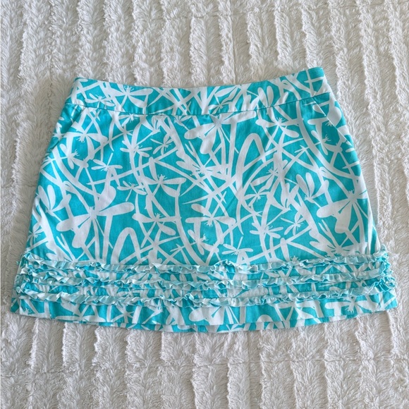 Lilly Pulitzer Turquoise and White Mini Skort - Picture 1 of 3
